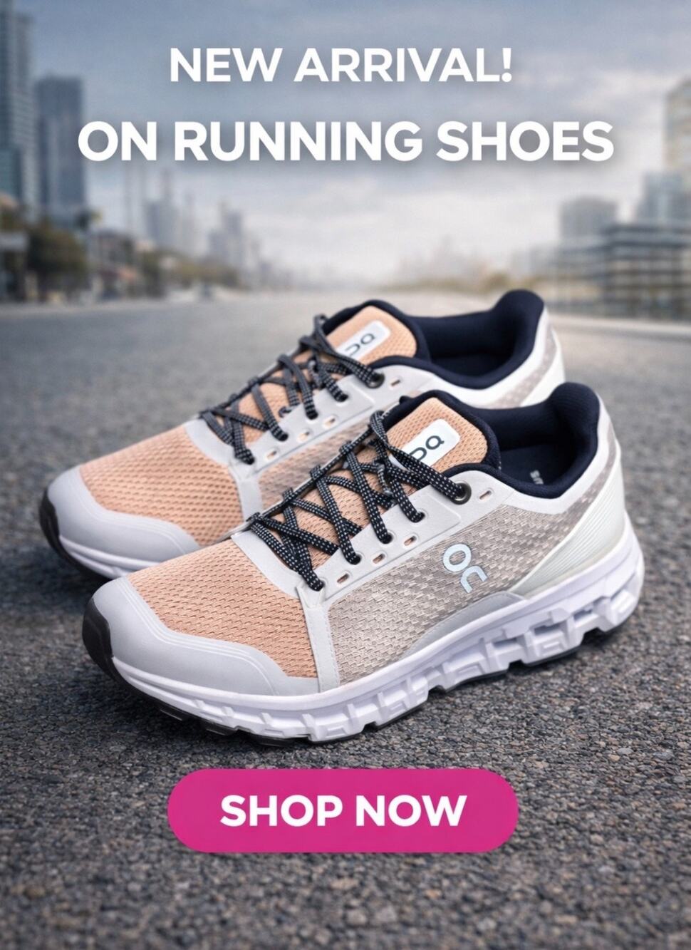 On Running Women's Cloudstratus Road Running Shoes White/Almond Size 5.5